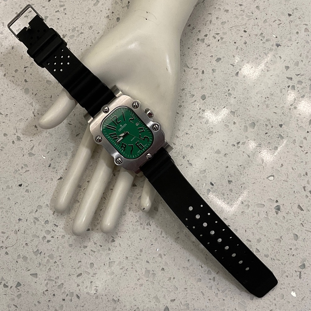 Croton Green Dial Watch with Black Strap - Picture 3 of 7